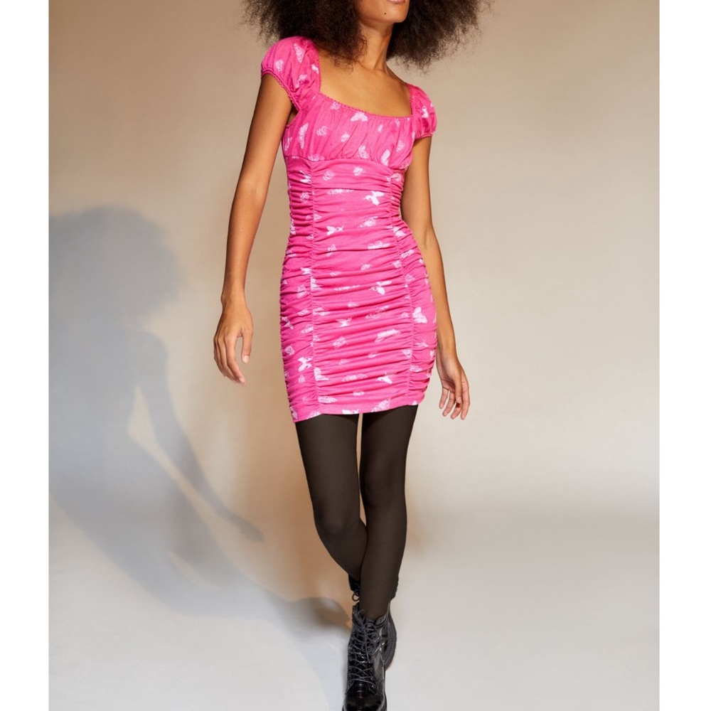 Urban outfitters Brenan Printed Ruched Mini Dress